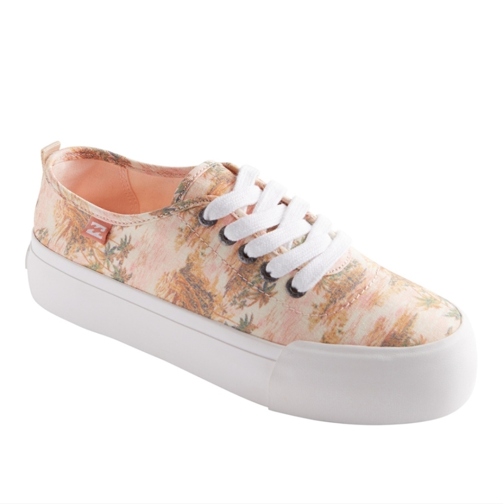 Billabong Buttermilk Palm Tree Puebla Sneaker - Women, Size 7/38 - Picture 2 of 7